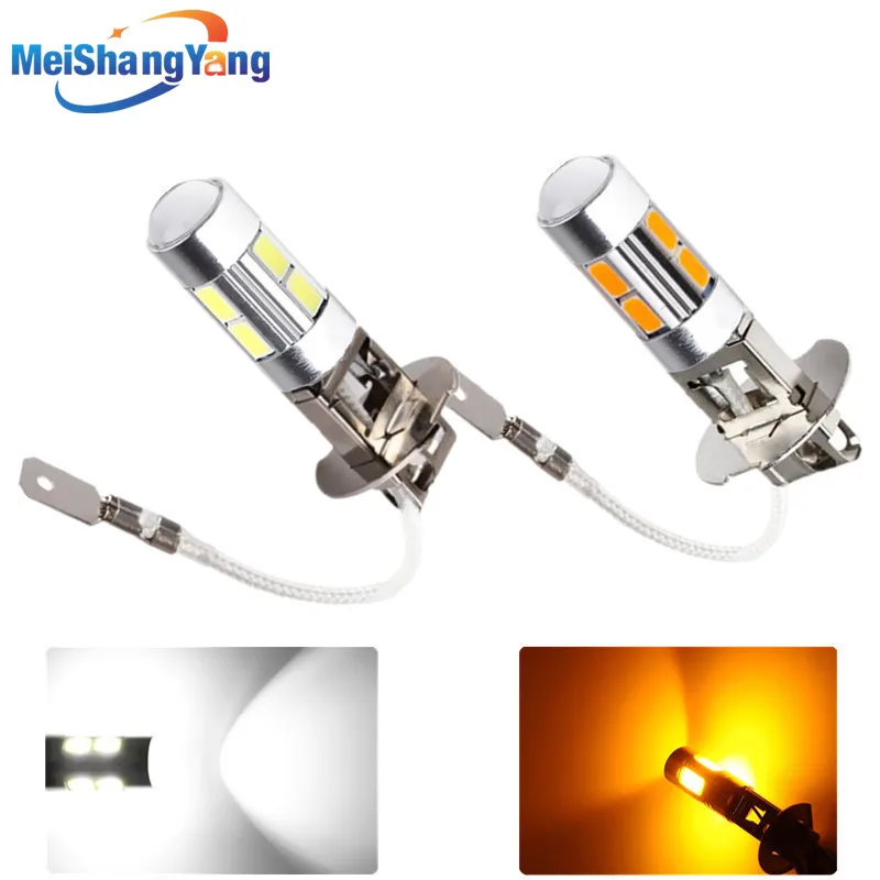 2pcs H3 10 led car light Fog led high power lamp 5630 smd Auto car led bulbs Car Light Source parking 12V 6000K Headlight