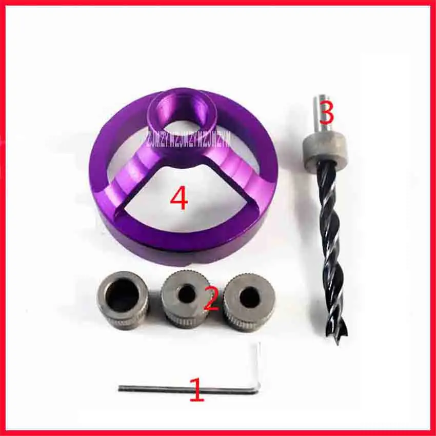 Guia de perfuração para madeira, dispositivo de perfuração vertical, localizador de trabalho em madeira com manga knurled m18 * 1, 6/8/10mm