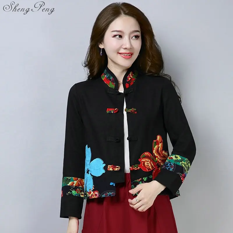 

Traditional chinese clothing for women cheongsam top mandarin collar womens tops and blouses oriental China clothing V1362