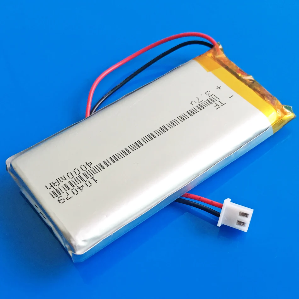 3.7 فولت 4000 مللي أمبير بطارية ليثيوم ليبو بوليمر قابلة للشحن 104079   + JST XHR 2.54 مم 2pin لبنك الطاقة للكمبيوتر اللوحي GPS DVD PAD