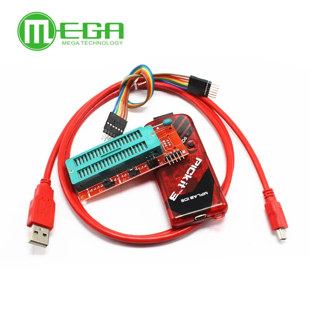 1set PICKIT3 Programmer Offline Programming PIC Microcontroller Chip Monopoly+PIC Programmer adapter seat