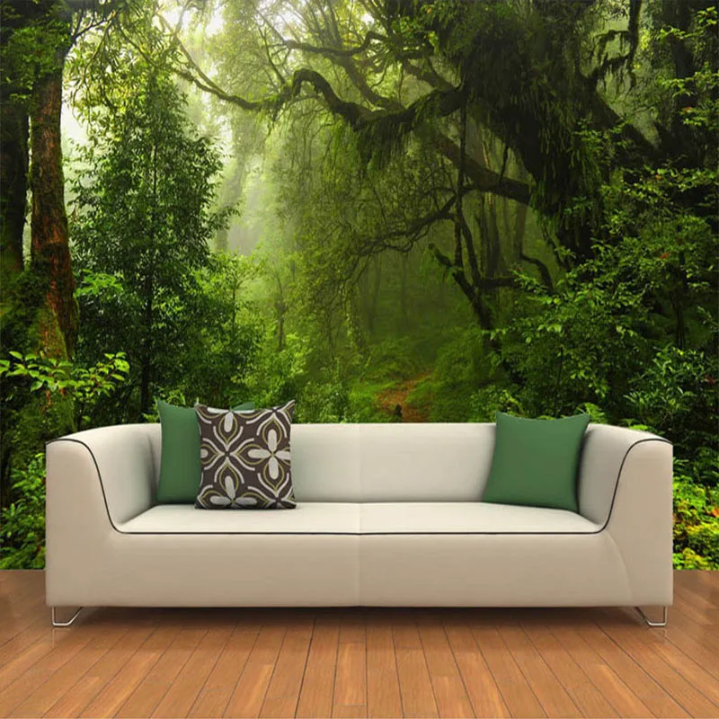 

Large Custom Mural Wallpaper For Wall 3D Primeval Forest Modern Living Room Sofa TV Background Photo Wallpaper Home Decor Fresco