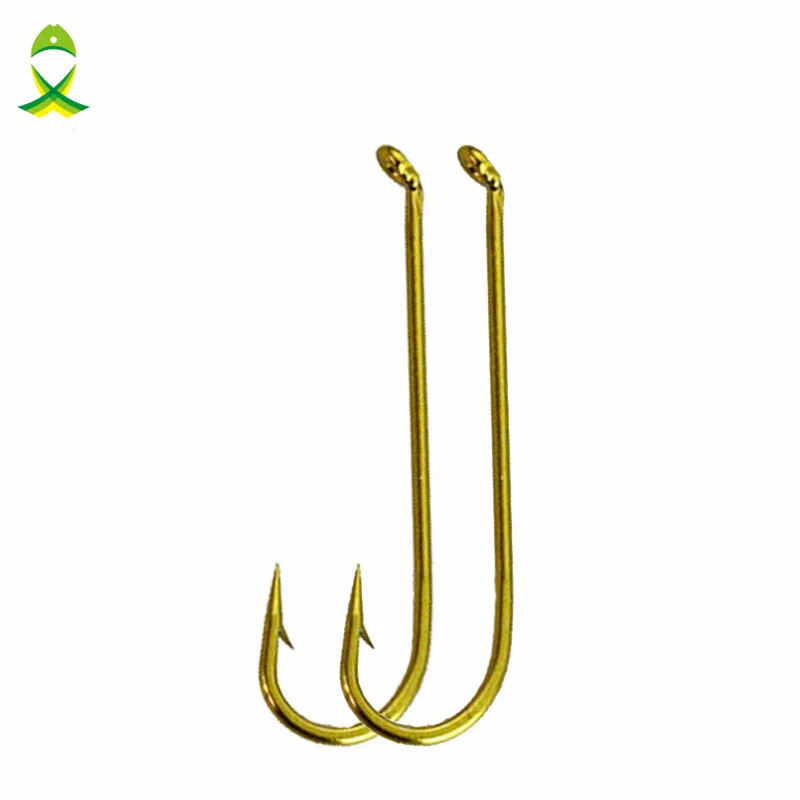 JSM 200pcs/lot 79580 High Carbon Steel Fishing Hooks tea/gold Long Shank carp Fishing tackle Hook For Jigging Size 2 4 6 8 10