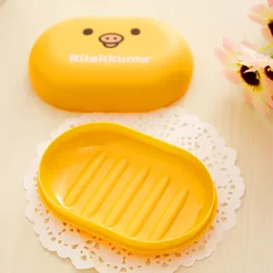 1pcs Lovely Animal Pattern Soap Holder Home Travel Soap Dish Rack Waterproof Leakproof Soap Box With Cover Bathroom Container