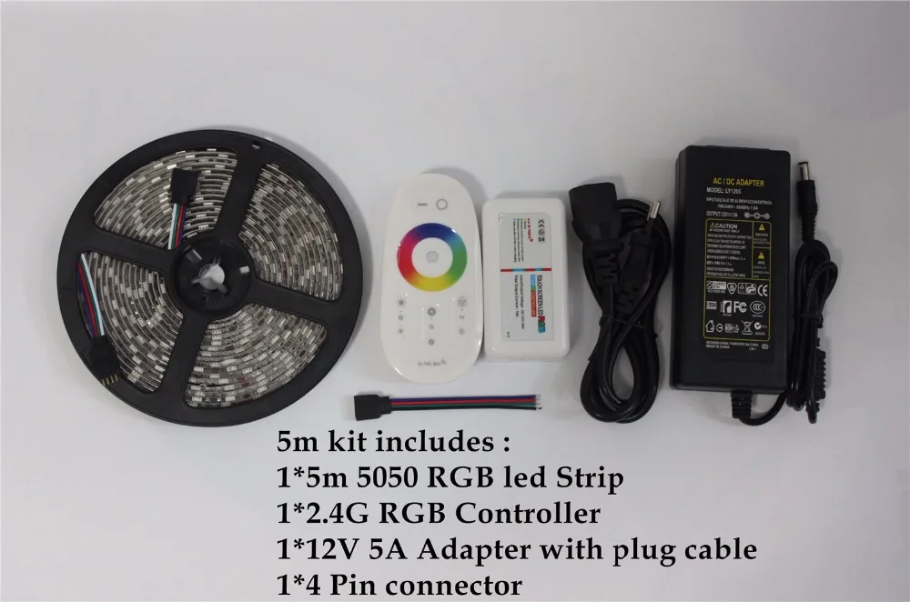 20m LED Strip 5050 RGB Waterproof 5m 10m 15m IP65 tape + 18A RF Remote controller + Power adapter + Amplifier Kit Free shipping