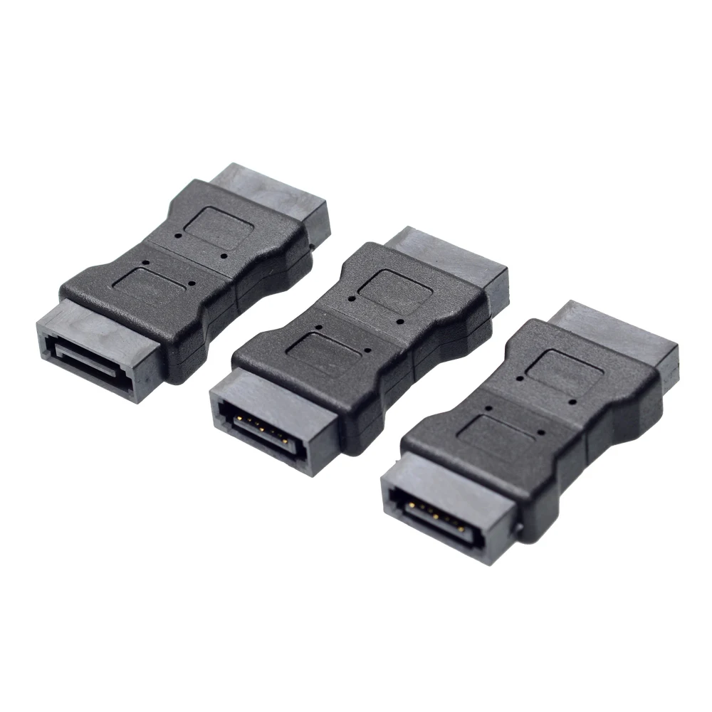High quanlity 7P SATA 3.0 data male to male Port adapter straight angle 7 PIN Serial ATA III 6Gb/s Jack Connector Coupler