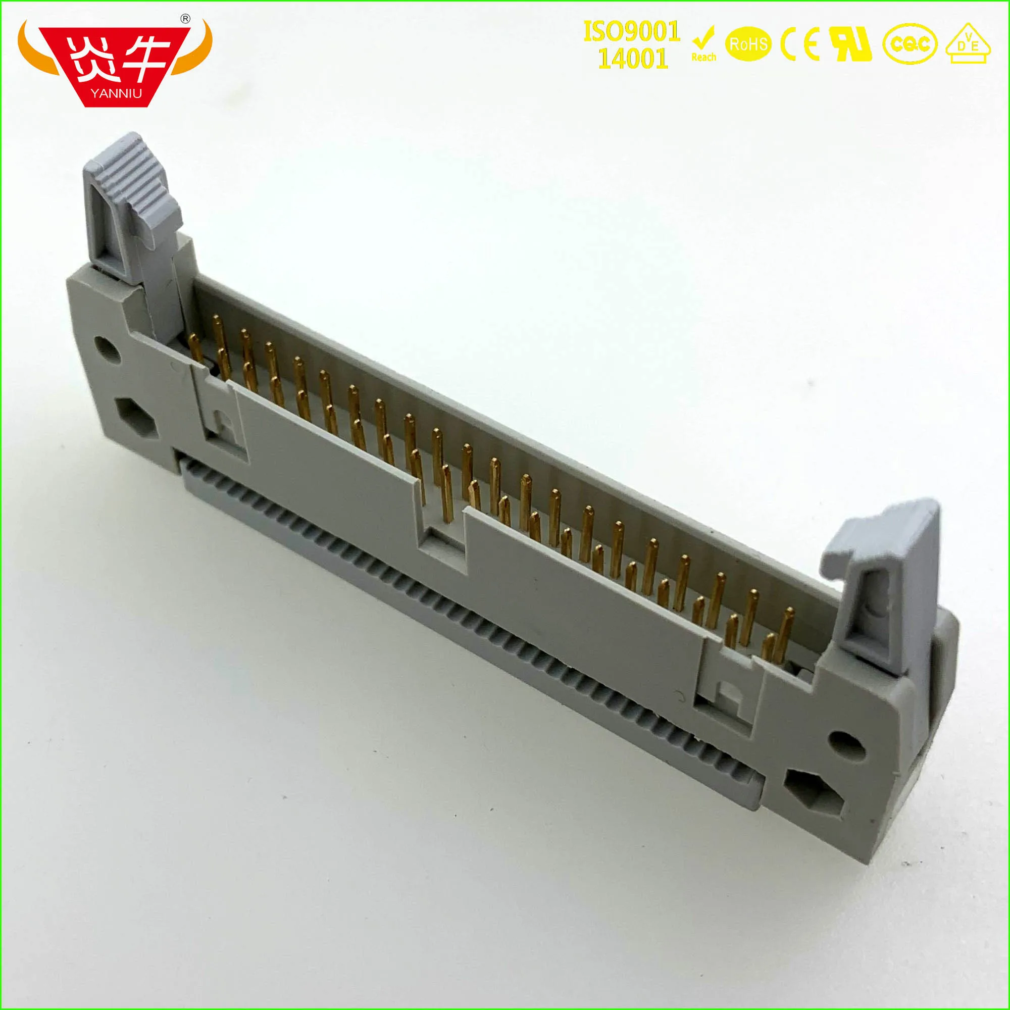 

50Pcs CRIMPING ROW LINE DC2-DIDC-40P SOCKET BOX 2.54mm PITCH EJECTOR HEADER CONNECTOR 2*20P 40PIN CONTACT PART GOLD-PLATED