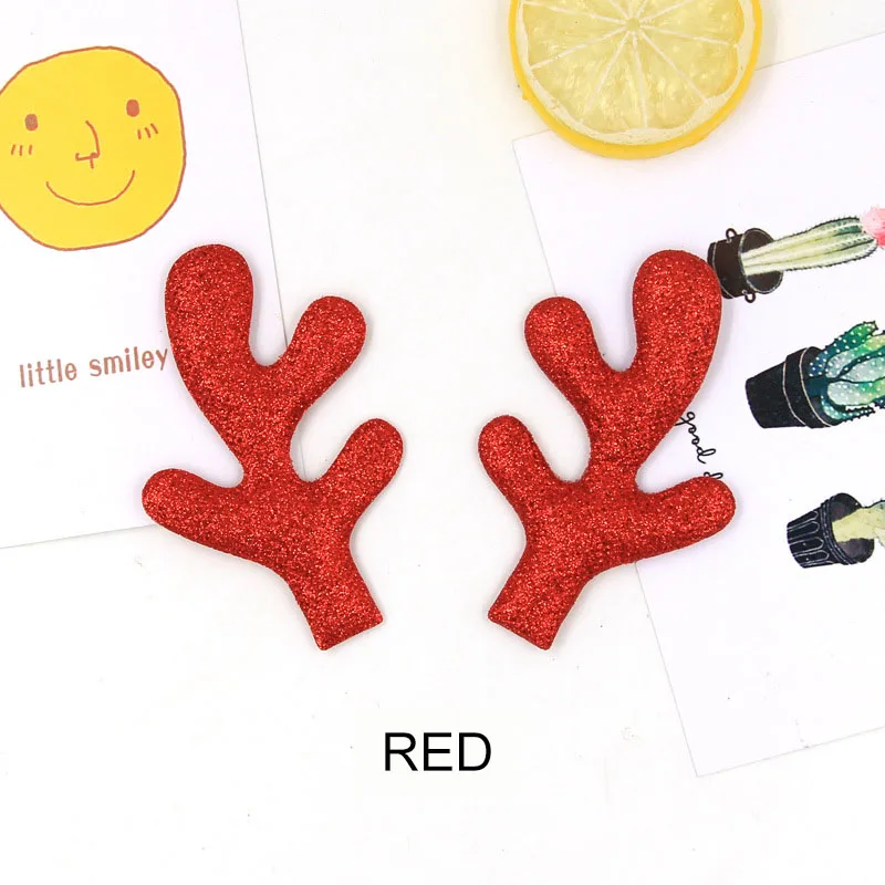 30PCS/Lot Mix Style Christmas Antlers Padded Applique Crafts for Children Headwear Hair clip Accessorie and Garment Accessoires