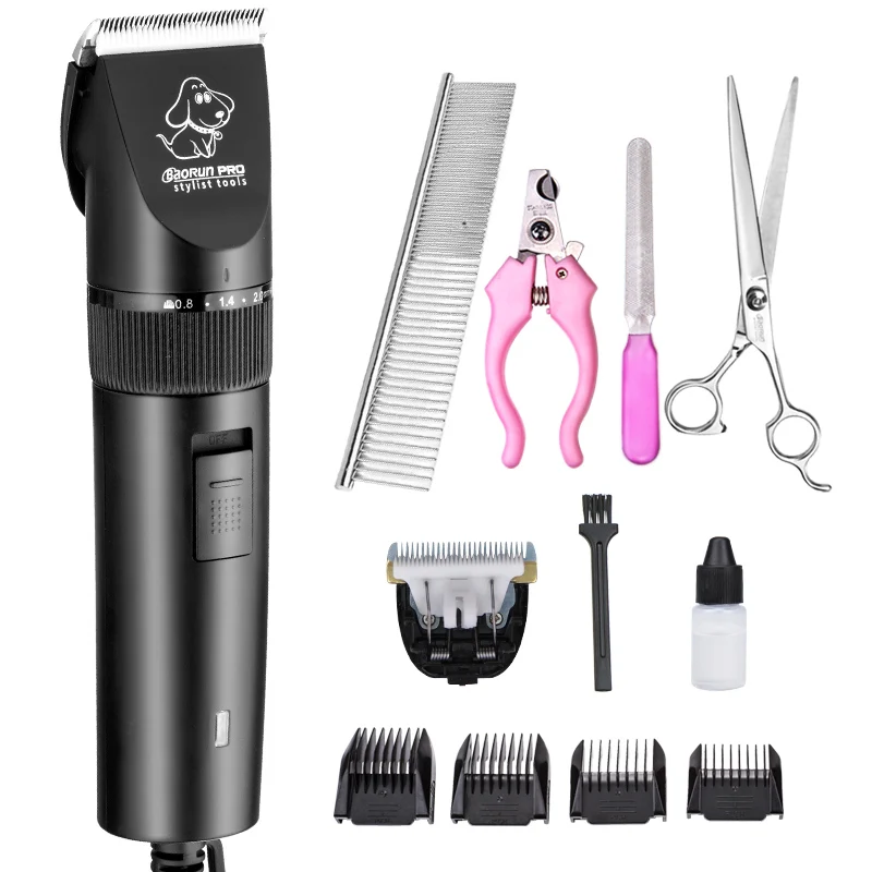 Professional Dog hair trimmer Electric Pet Cat Hair Clipper Grooming Shaver Set Pets Haircut Machine + Spare Head 110-240V AC