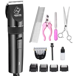 Professional Dog hair trimmer Electric Pet Cat Hair Clipper Grooming Shaver Set Pets Haircut Machine  + Spare Head 110-240V AC