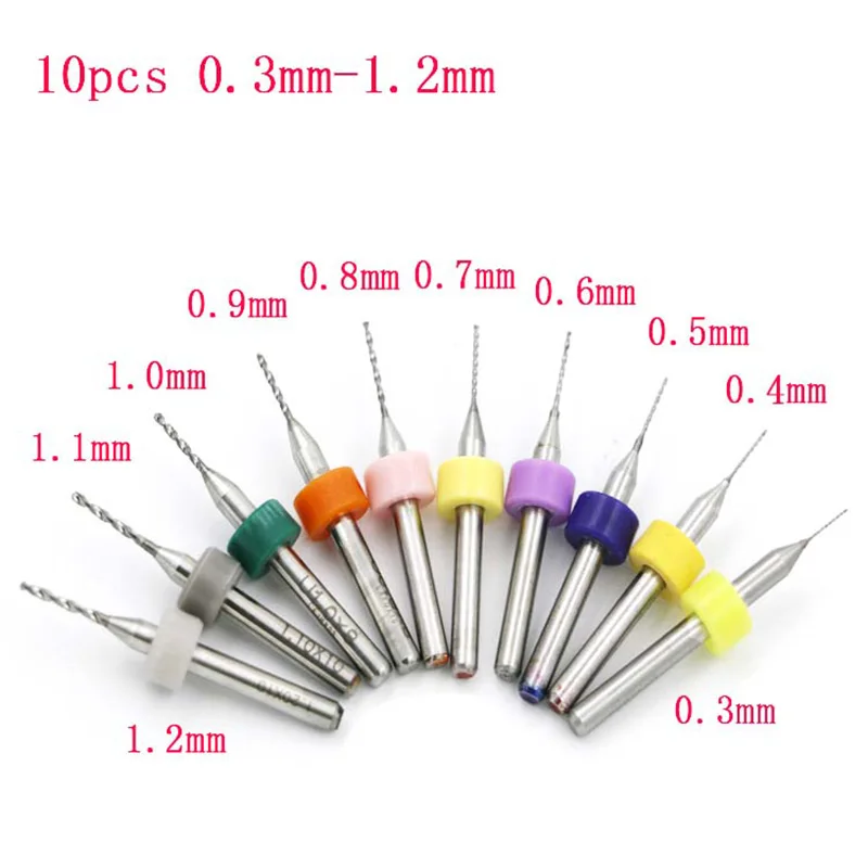 

10PCS (0.3-1.2mm) PCB tungsten steel drill bit, Alloy bit , Circuit board amber beeswax punch tools, High-quality!