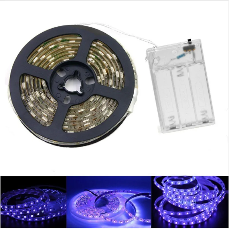 

DC5V USB SMD 5050 UV LED Flexible Diode Tape Lamp No waterproof IP30 30leds/m Ultraviolet UV LED Strip Light With 0.5m USB Wire