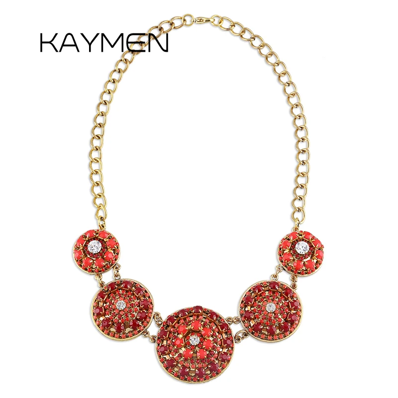 

Statement Vintage Necklace Pendant Handmade Full Rhinestones Bohemia Chunky Bib Collar Jewelry Wholesale Dropshipping