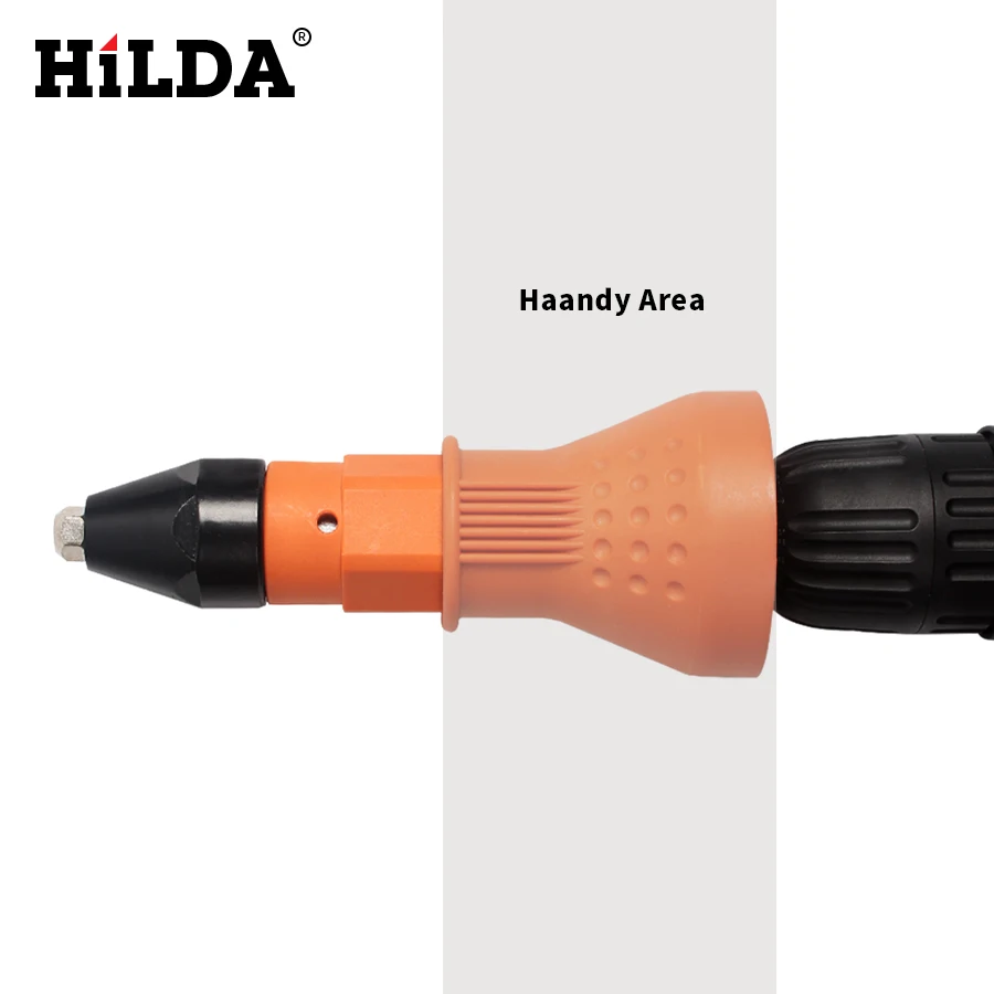 HILDA Electric Riveter Guns Riveting Tool Cordless Riveting Drill Adaptor Insert Nut Tool Riveting Drill Adapter