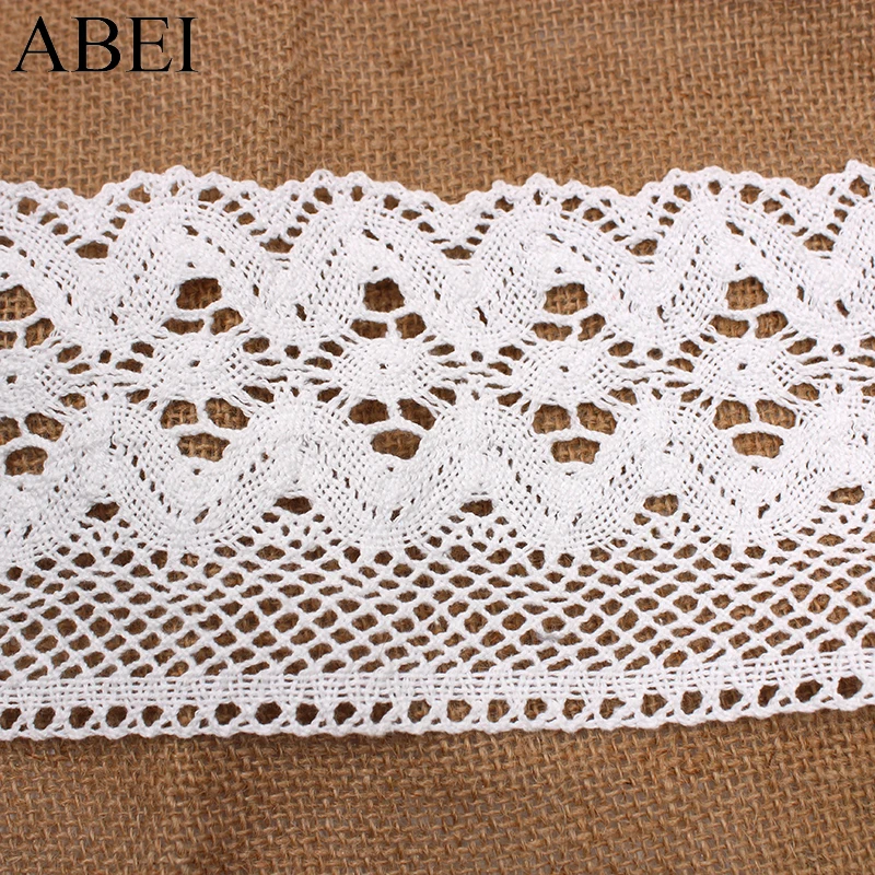 2yards/lot 10.5cm Width White Cotton Lace Trims Diy Garments Curtain Edge Wrap Embellishment Wedding Scrapbook Decoration Ribbon