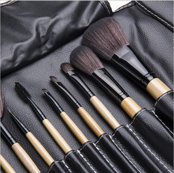 Retail wholesale (12pcs / set) Makeup Brushes 12 PCS Pro Cosmetic Brush Set high quality goat hair