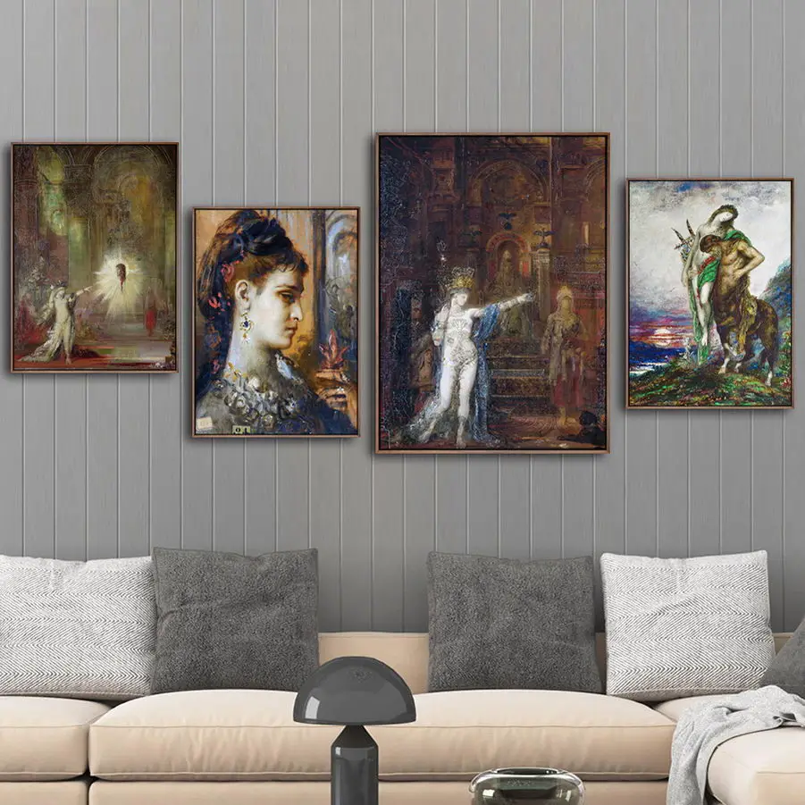 Home Decoration Print Canvas  Printings Art Wall Pictures for Living Room Poster French Gustave Moreau Symbolism Painting