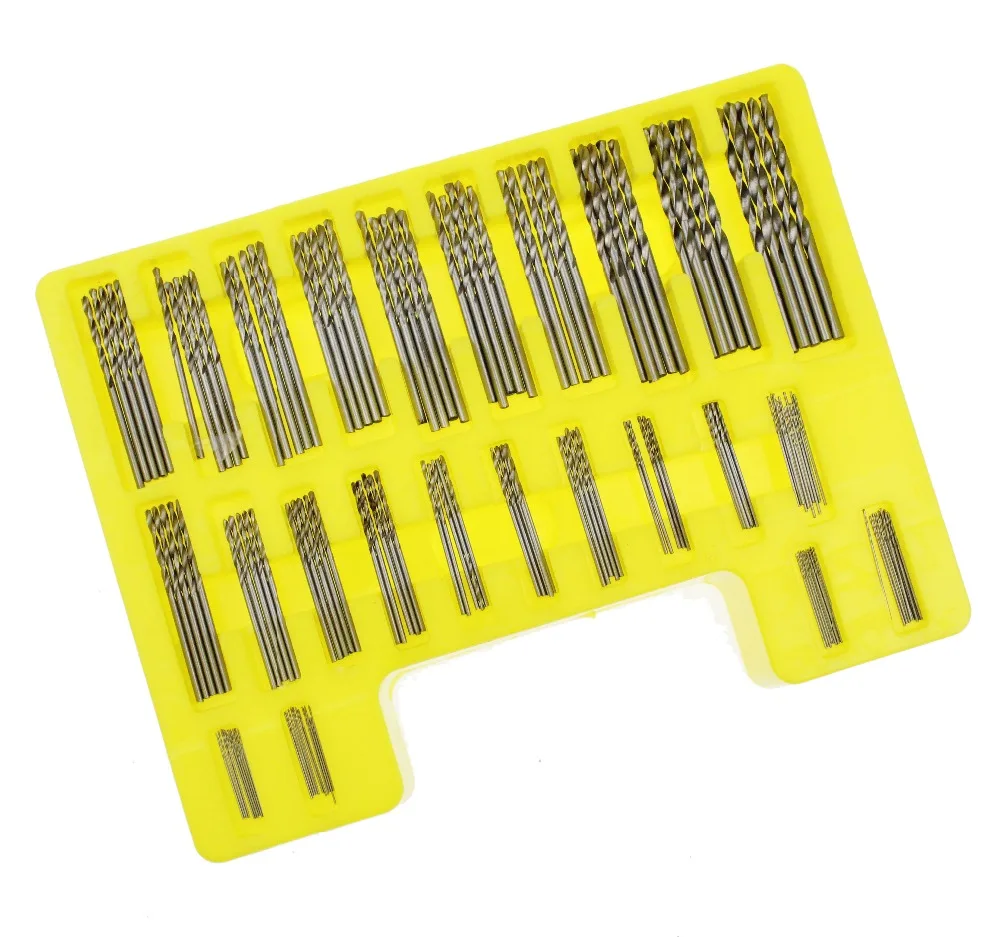 Ninth world 150 peças mini 0.4-3.2mm conjunto de brocas de precisão com estojo de transporte caixa de plástico hss ferramentas manuais broca helicoidal artesanato buraco fazer