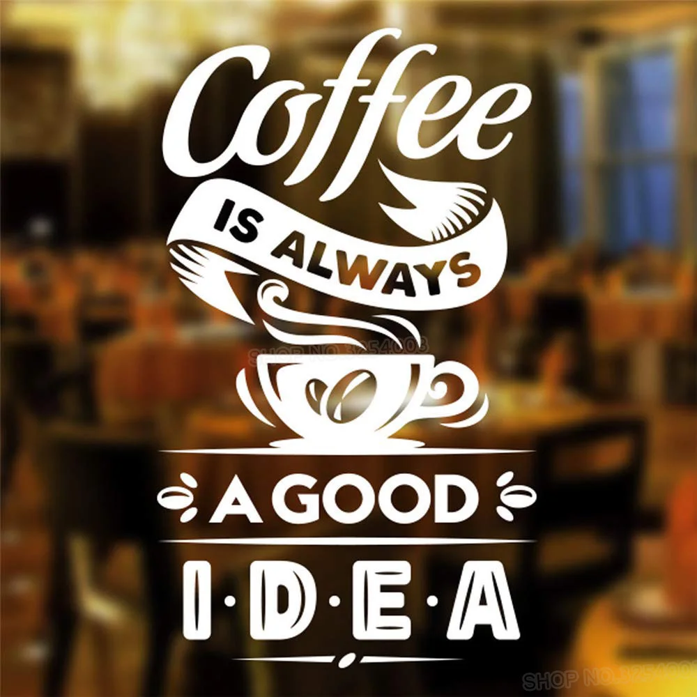 비닐 이동식 벽 스티커 Cofee 항상 커피 숍 로그인 컵 레스토랑 문 창 장식 l809에 대 한 좋은 아이디어입니다.