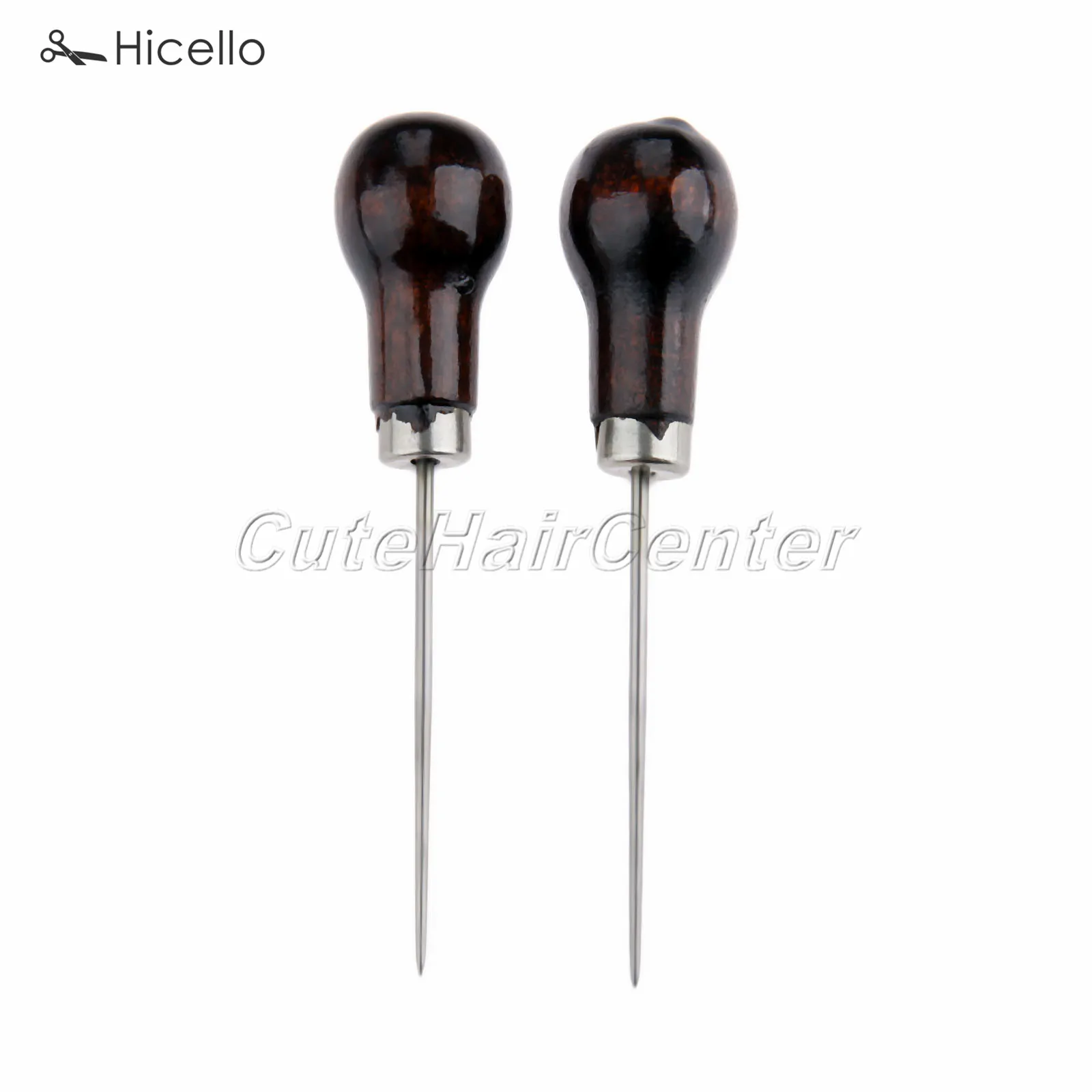 2PCS Sewing Awls 145MM Wood Metal dig holes Leather Cone DIY Tool playing eye or rivets Repair Shoes Craft Hicello