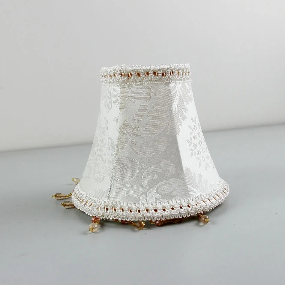 DIA 15cm/5.9inch White lampshades with beads, wall lamp and Chandelier Mini Lamp Shade, Clip On