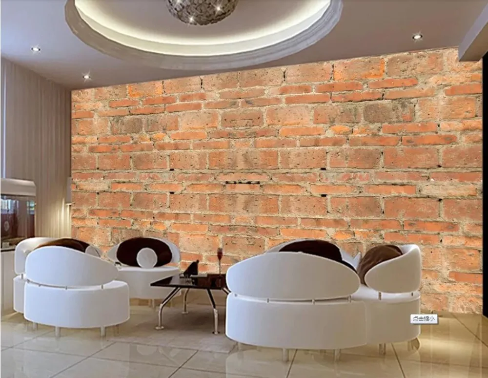 

Retro ancient red brick wall culture wall 3D background wall decoration wallpaper murals
