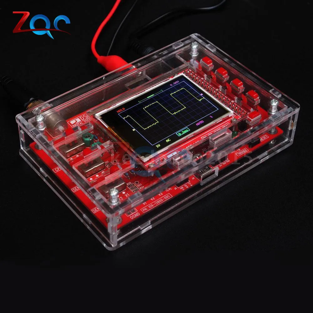 Imagem -03 - Osciloscópio com Tela Lcd Tft de 2.4 Polegadas Montado com Clipe de Jacaré Fio de Sonda Acrílico Faça Você Mesmo Capa Escudo para Dso138