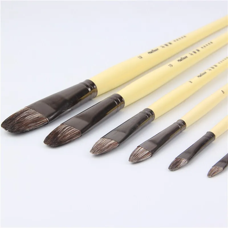 

6pcs/Set weasel hair Row of pens tongue peak Paint Brushes Oil Paint Brush Water color brush Acrylic paint Art Supplies