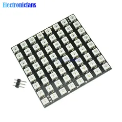 8*8 64 diody LED 5050 RGB WS2812 WS2812B pełny kolor elastyczny Panel ledowy płyta sterownicza dla Arduino