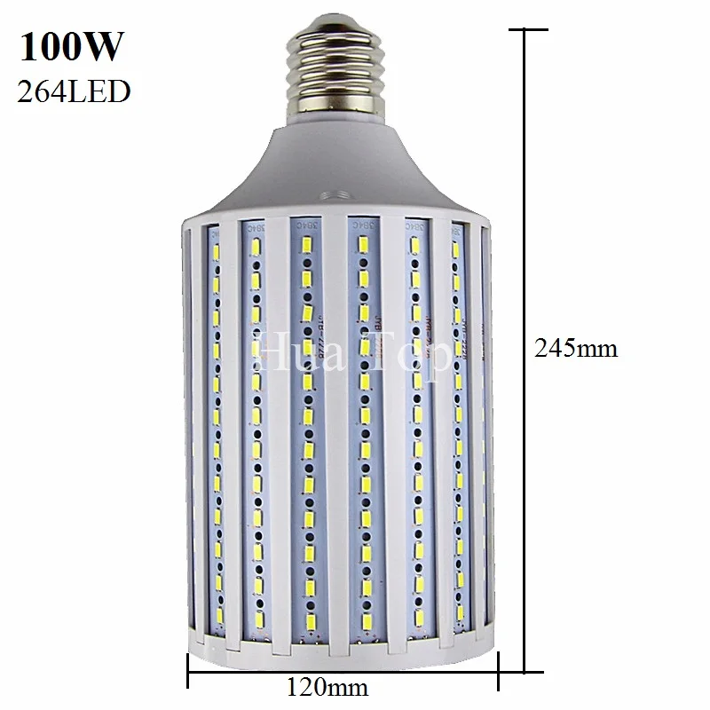 1Pcs High luminous 50W 60W 80W 100W Led Lamp E40 165 176 216 264 Leds Spot lighting 5730 SMD 110V 220V Corn Bulb lampada CE ROHS