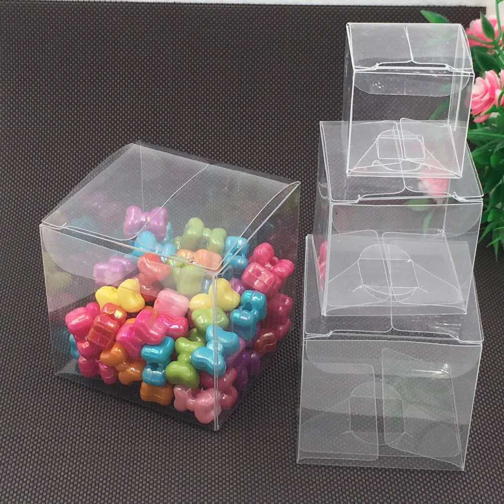 20Pcs Transparent Handmade PVC Candy Boxes Plastic Clear PVC Boxes Transparent Waterproof Gift Box PVC Carry Cases Packaging Box