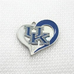 Enamel American UK 12pcs heart Wildcats sport Dangle charm Hanging Charm DIY Necklace Jewelry Accessories Charms