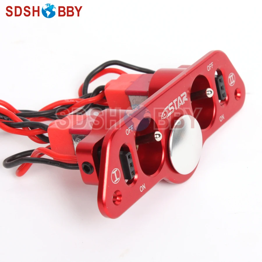 6STARHOBBY Heavy Duty Metal Dual Power Switch with Fuel Dot for RC Airplane (upgraded from ST1007)