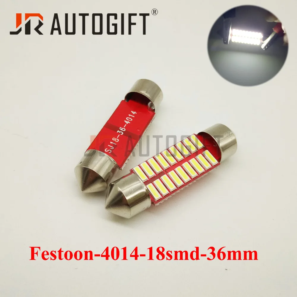 

100X Bright 36/39mm C5W 18 SMD 4014 FT 3014 18 SMD Led 12/24V Car Interior Dome Bulbs Festoon LED Reading Light AUTO Lamps White