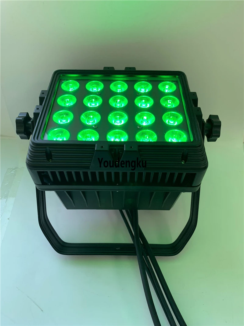 4pcs hot waterproof mini led city color light ip65 20x18w rgbwa uv 6in1 dmx outdoor wall washer led light for stage washing