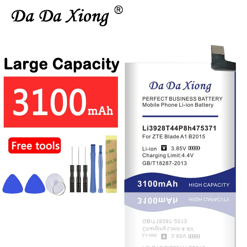 Аккумулятор DaDaXiong Li3928T44P8h475371 для ZTE Blade A1 B2015 C880A C880S AXON Mini Xiaoxian 3, 3100 мАч