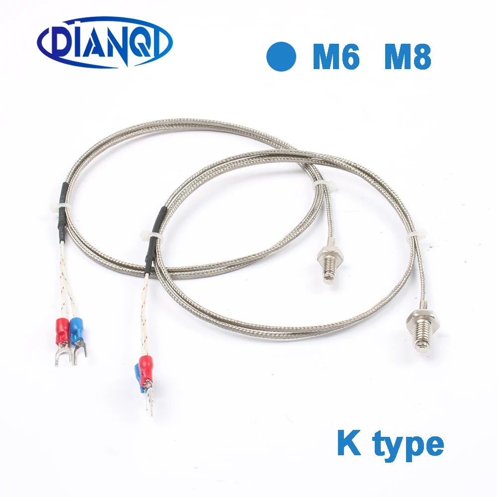 Thermocouple M6 M8 threaded inch thermal resistance temperature sensor temperature line probe temperature sensor