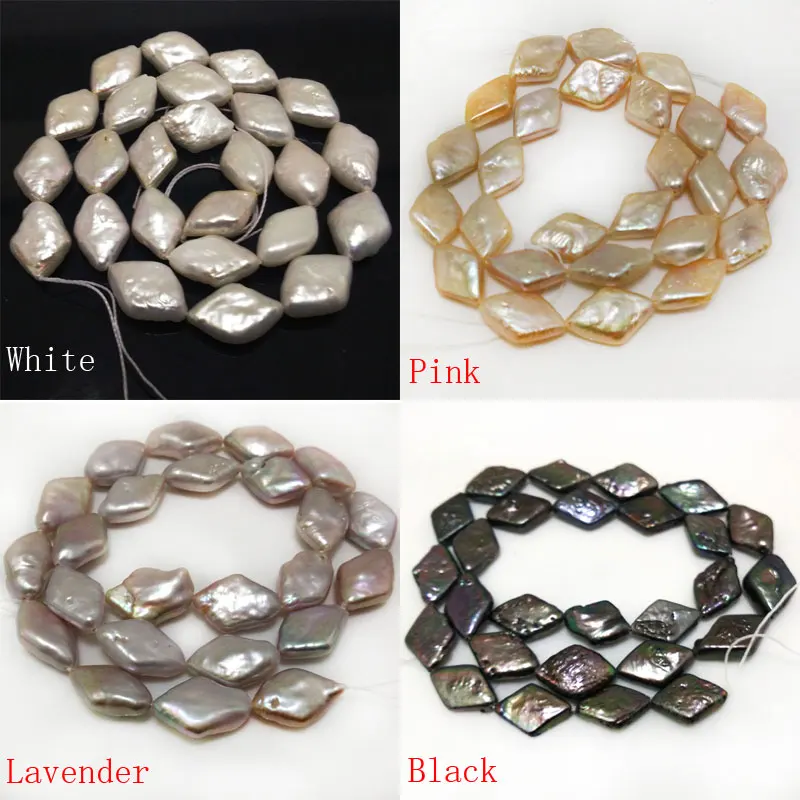 Wholesale 16 inches 10x16 mm Natural Rhomb Shaped Coin Pearls Loose Strand