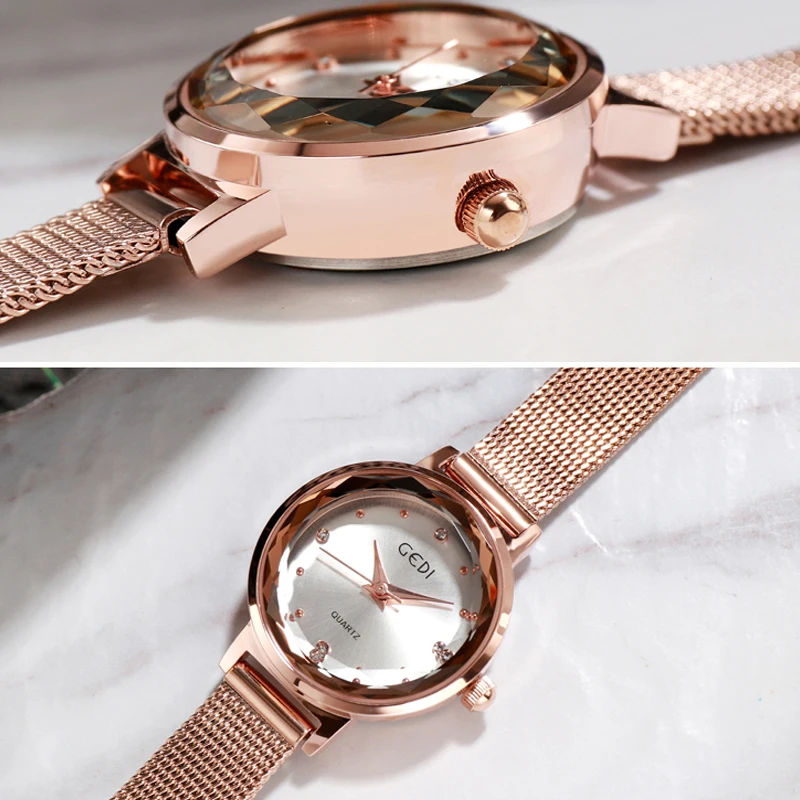 GEDI แบรนด์แฟชั่นนาฬิกาข้อมือนาฬิกาข้อมือสตรีนาฬิกาผู้หญิงชุดนาฬิกาควอตซ์หญิงนาฬิกา Relogio Feminino ใหม่สุดหรู