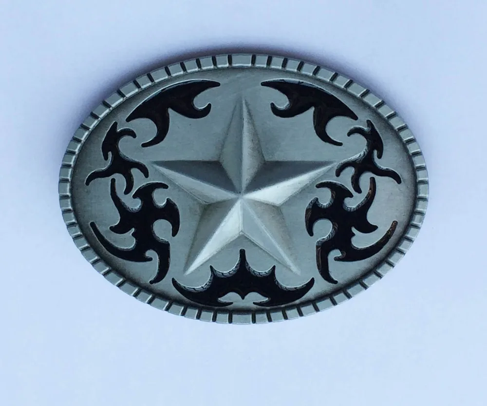 Western Texas Star Belt Buckle By Crazy Fun Metal SW-BY557 suitable for 4cm wideth snap on belt with continous stock