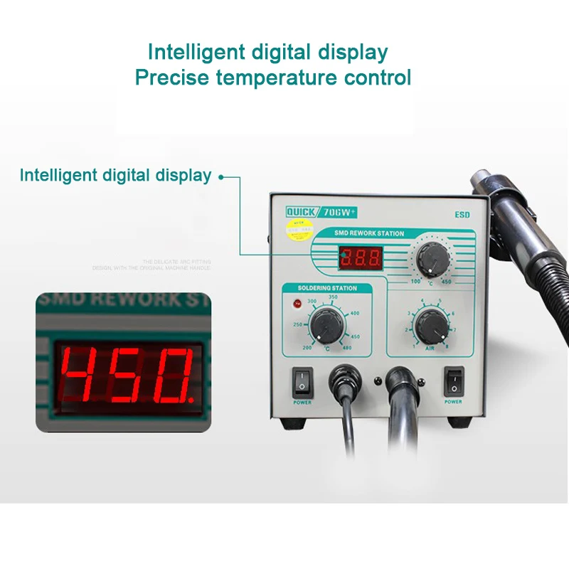 محطة إصلاح سريعة 2 في 1 SMD BGA ، 706 واط ، مسدس هواء ساخن ، أداة لحام لإصلاح الهاتف