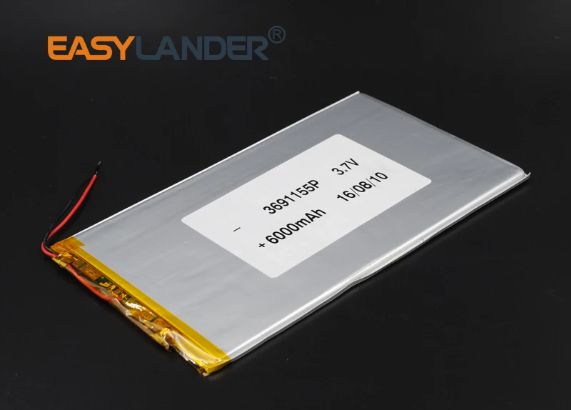 

3691155 3.7V 6000mAh Rechargeable li Polymer Battery For Power Bank 9" 10" Tablet PC Speaker MID electronics 3590155