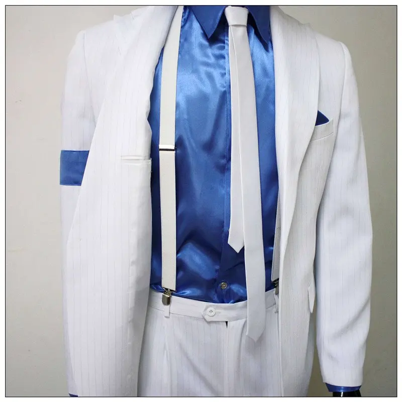 Michael Joseph Jackson Smooth Criminal Jacket shirt White Stripe Blazer for impersonator