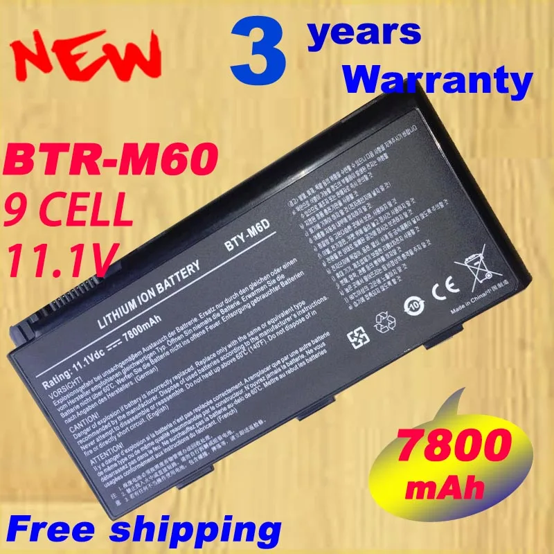 

laptop battery BTY-M6D E6603 For MSI GT60 GT660 GT660R GT663 GT663R GT670 GT680 GT680DX GT680DXR GT680R