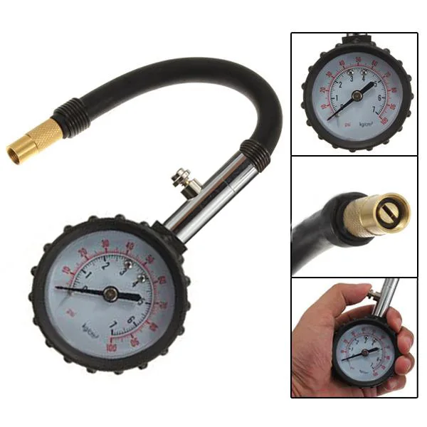 Meter Tire Pressure Gauge 0-100 PSI Auto Car Bike Motor Tyre Air Pressure Gauge Meter Vehicle Tester Monitoring System FreeShip