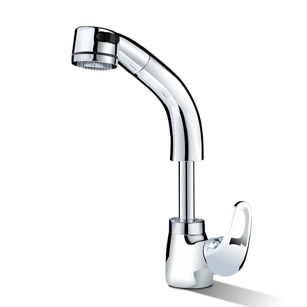 Basin pull faucet Rotating pull hot and cold wash basin wash basin wash head telescopic function lifting faucet