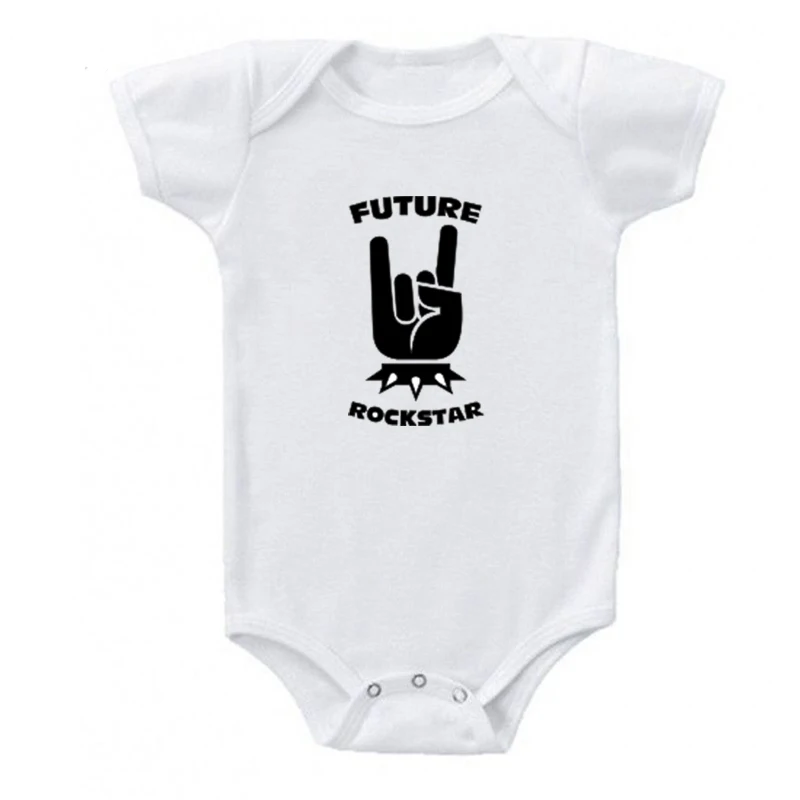 Rock Black Cotton Short Sleeve Baby Bodysuit Baby Boys Girls Clothes Funny Baby Clothing 0-24M