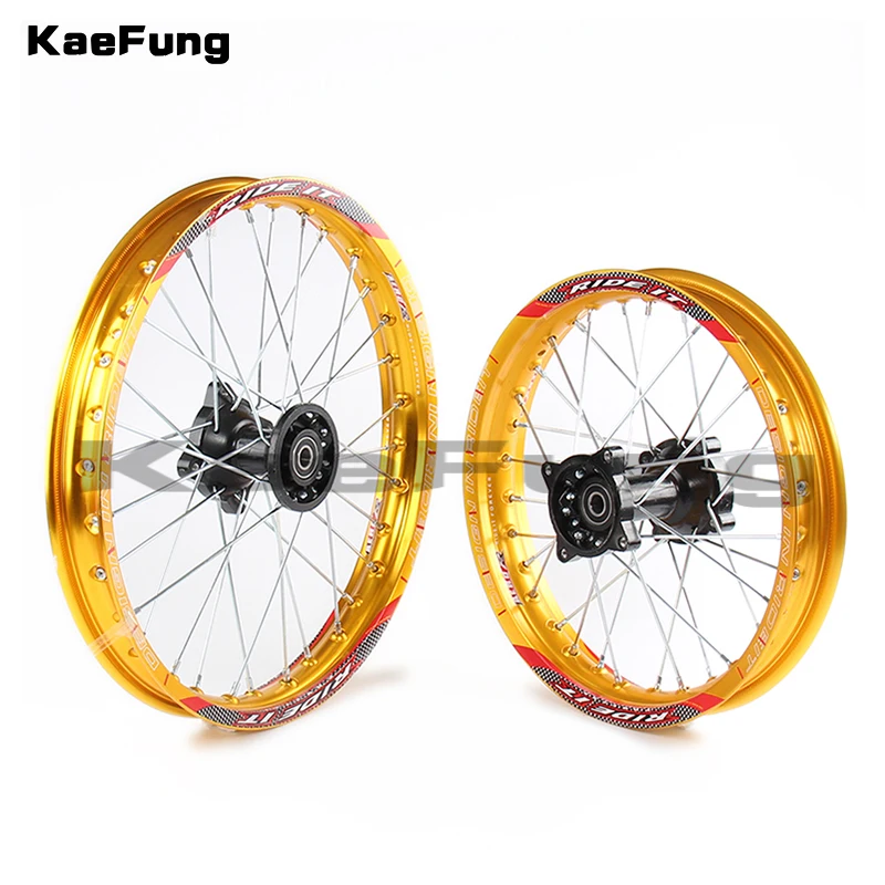 

gold 12mm 15mm Front 1.60-17" inch Rear 1.85-14" aluminium Alloy Wheel Rim For 160cc 150CC Dirt Pit bike 14 17 wheel