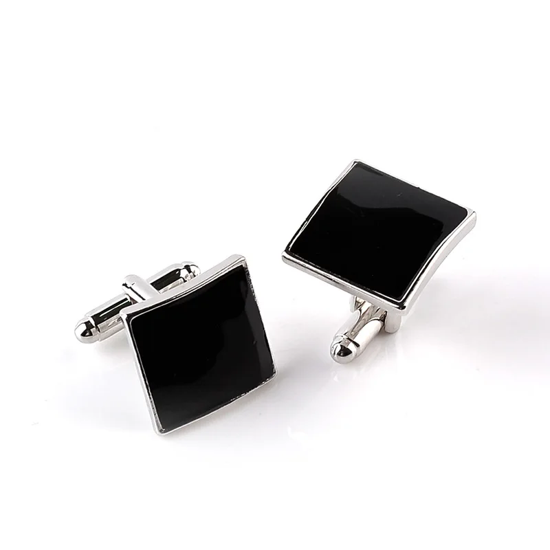 Fashion Luxury Men Shirts Cufflins Black Square Buttons Classic Cuff Links High Quality Jewelry Lawer Gifts Gemelos Para Camisas