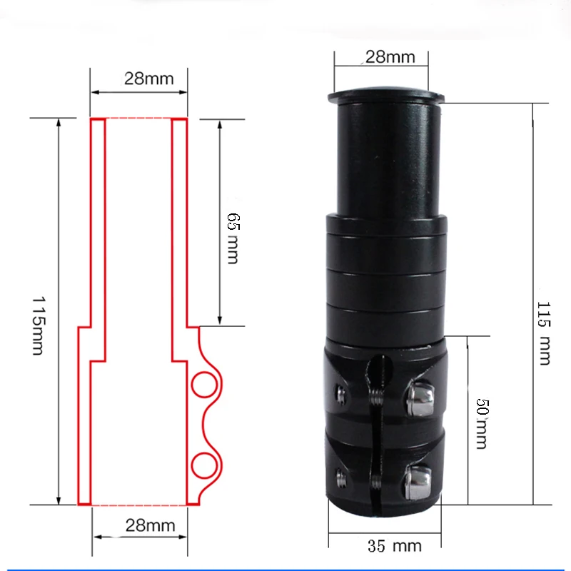 TRIFOX Aluminum Alloy Bike Fork Stem Riser Extender Extension Bicycle Cycling Bike Stem Head Up Raiser Handlebar Riser Adaptor